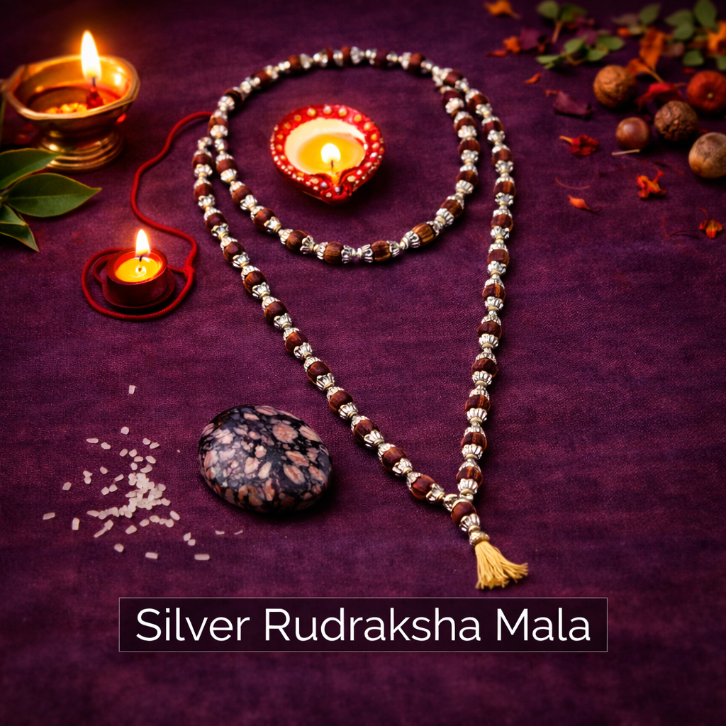 Sliver Rudrakasha Mala